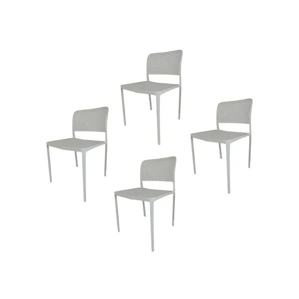 Ensemble de 4 chaises Audrey en aluminium et plastique 2