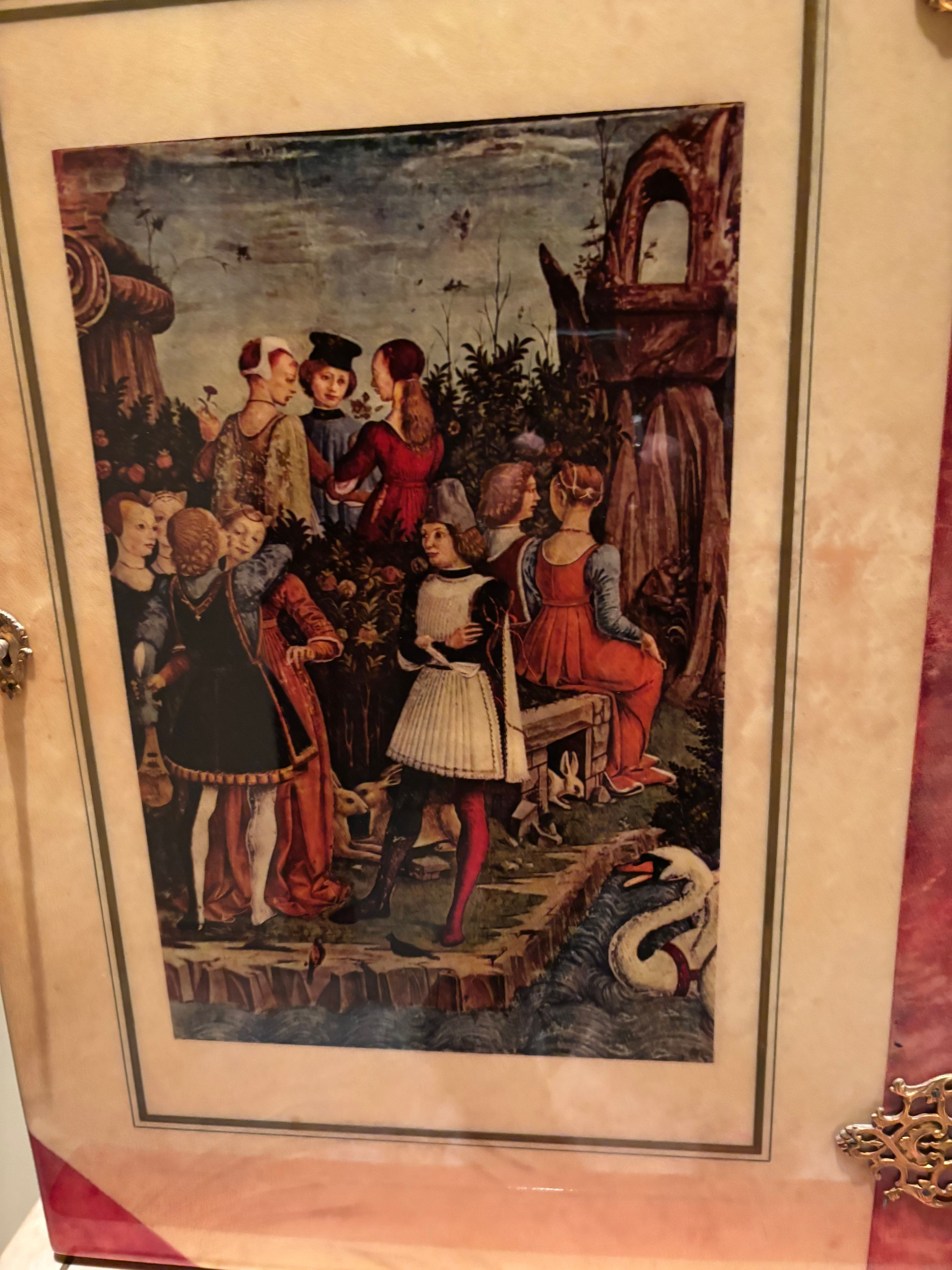 Mobile bar decorato di Aldo Tura (anni '50) Brand