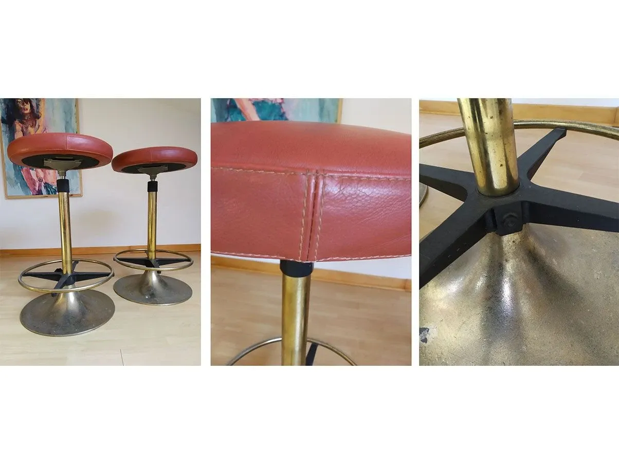 Set 2 sgabelli vintage Big Wine Bar pelle (bordeaux), Busnelli 6
