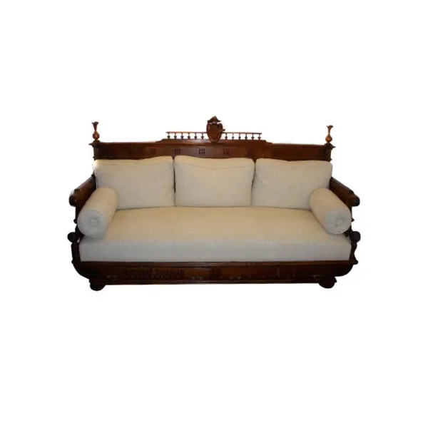 Vintage sofa in carved walnut (early 1900s) image