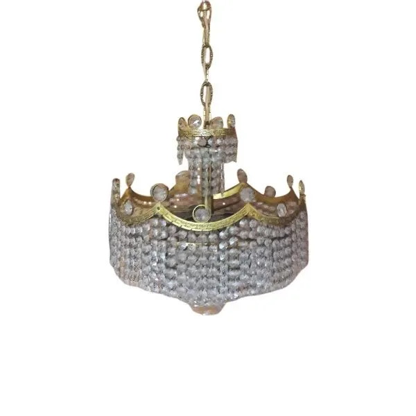 Crystal chandelier with brass structure (1960s) image