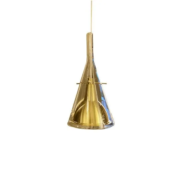 Flûte aluminum suspension lamp (brass), FontanaArte image