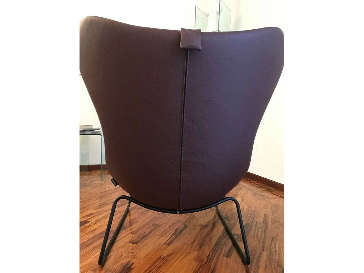 Lazy Sessel aus Metall und Leder (lila) 2