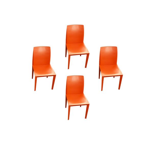 Set 4 sedie Lola rivestite in cuoio (rosso), Poltrona Frau image