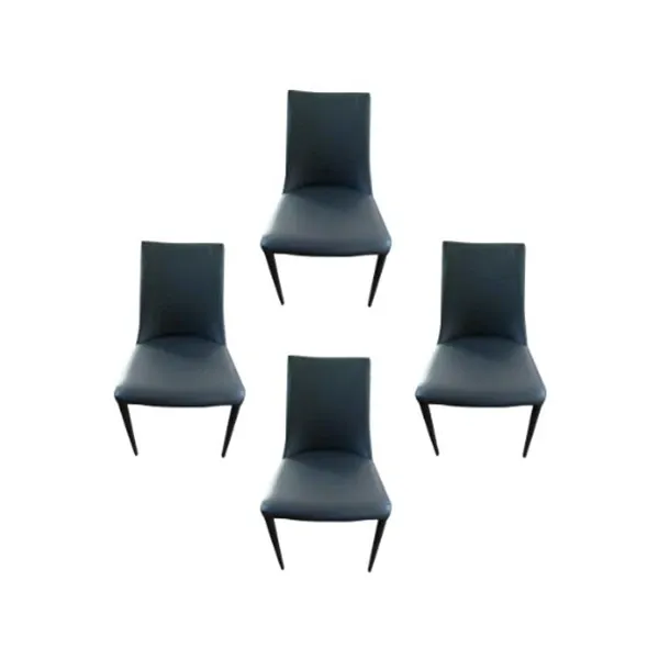 Set of 4 Aperol chairs in eco-leather (gray) 