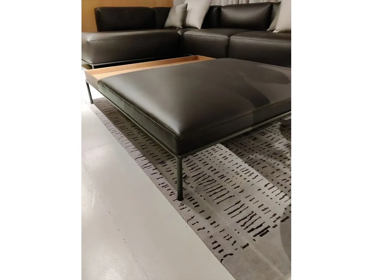 272 Mex-hi pouf coffee table in Canaletto walnut and leather 2