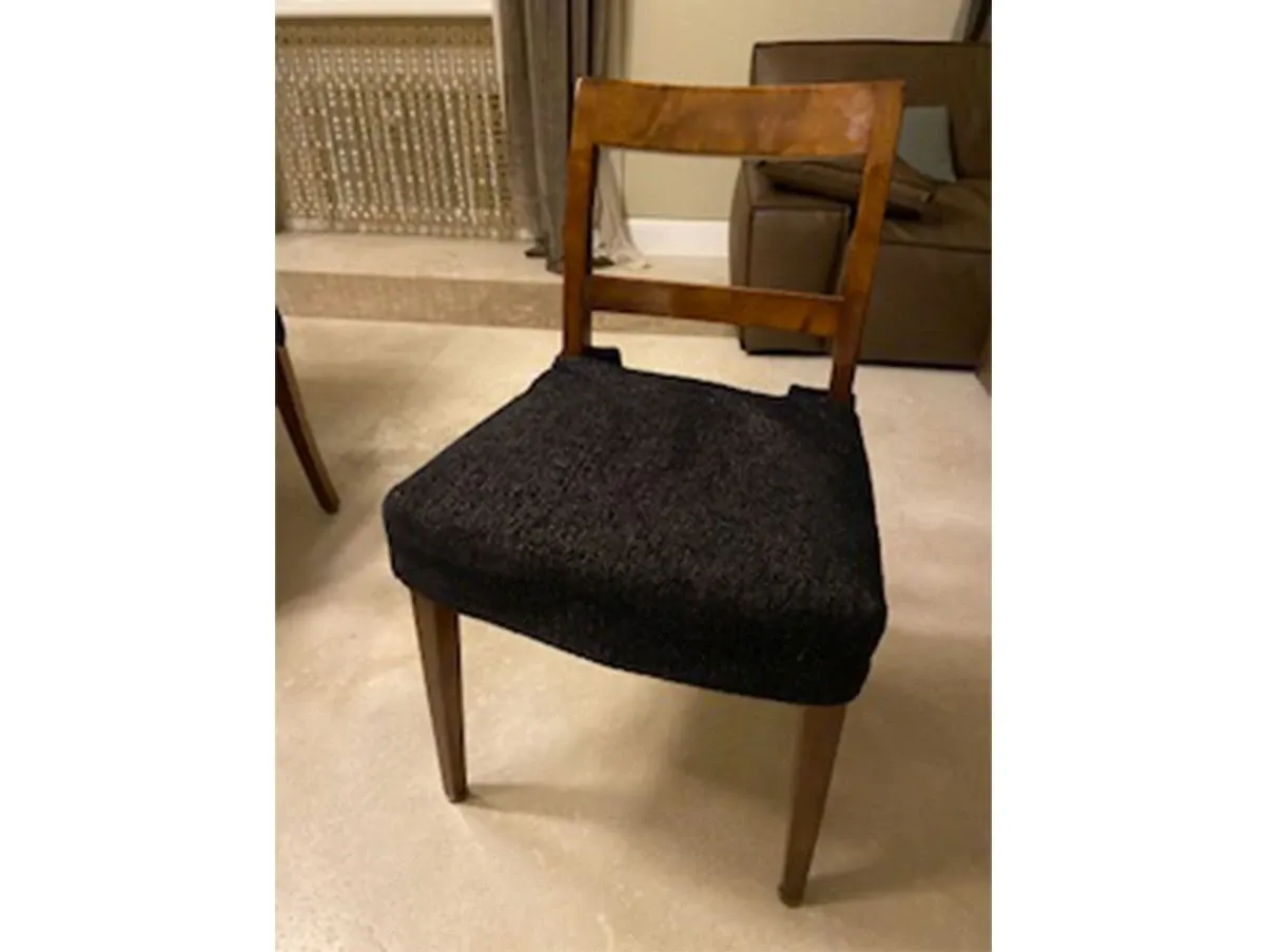 Set of 5 vintage chairs in oak wood with seat cover 