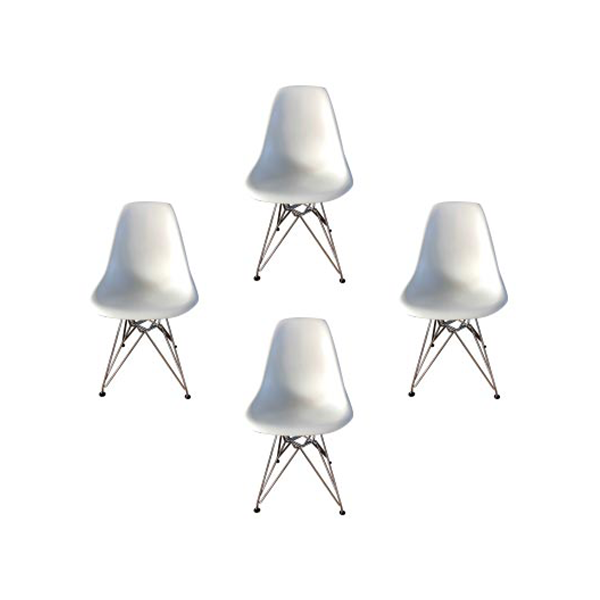 Set of 4 Eames Plastic Chair (white), Vitra image