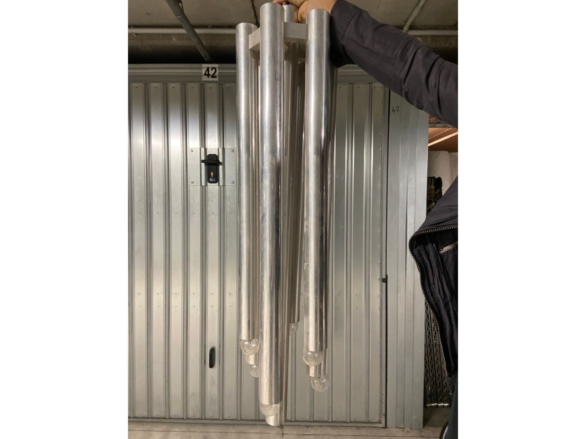 Lampada a sospensione in acciaio cromato (anni '60), Defects