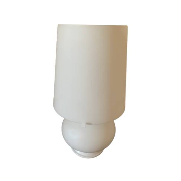 Piccola lampada da tavolo Touch altezza 15 cm sfera di vetro arancione, base argento