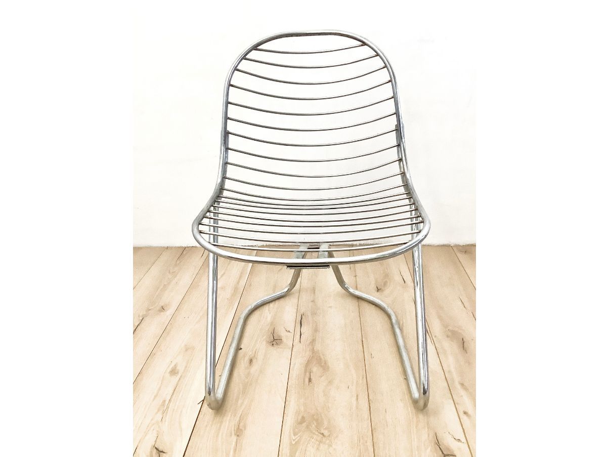 Set di 4 sedie in metallo cromato (anni '70) Front