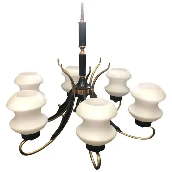 1950s Stilnovo Style Mid-Century Modern Italian Chandelier image