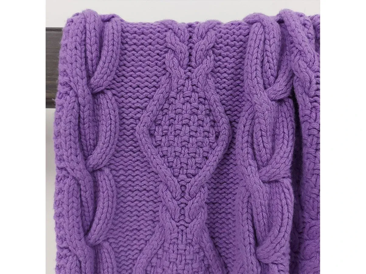 Plaid Harvey con lavorazione tricot in lana, Ivano Redaelli 