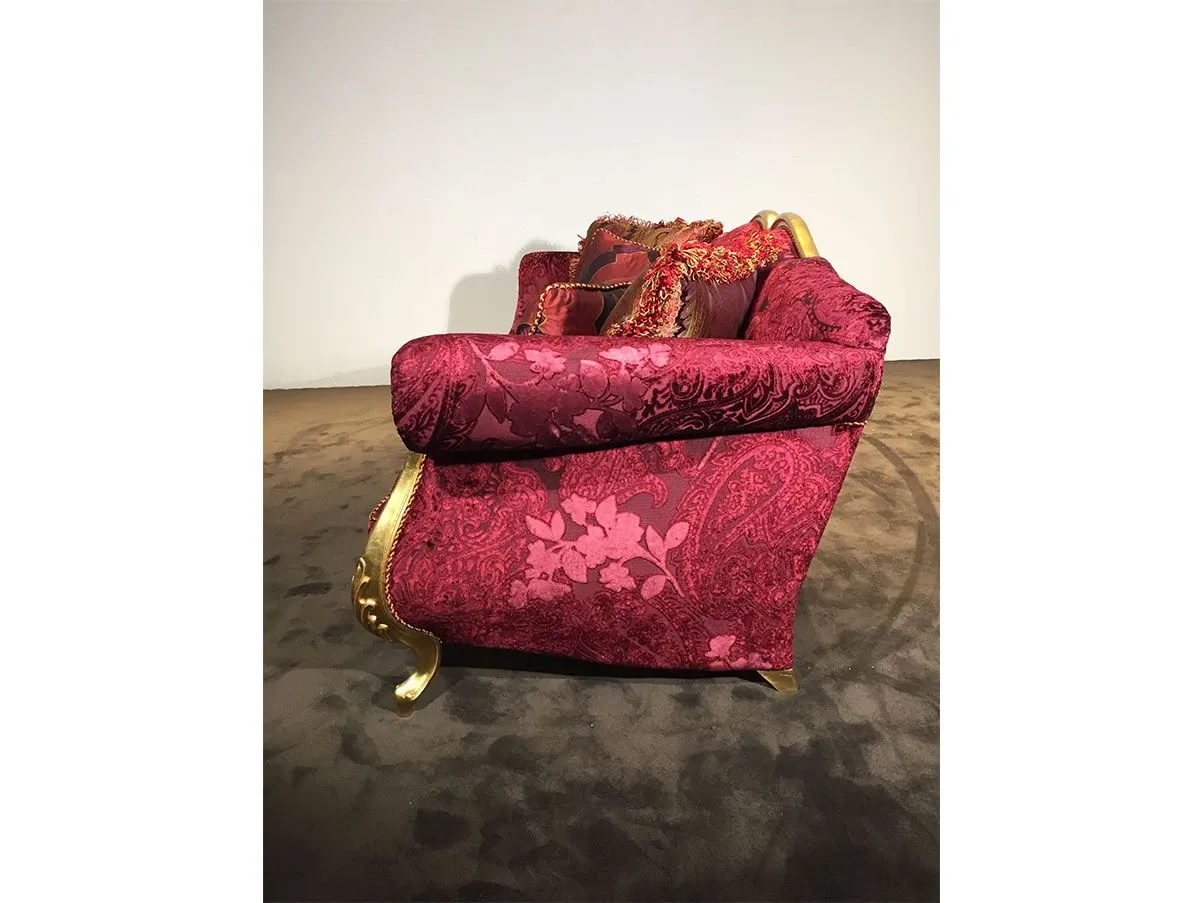 Valentino 3-seater sofa in velvet (bordeaux), Bruno Zampa 4