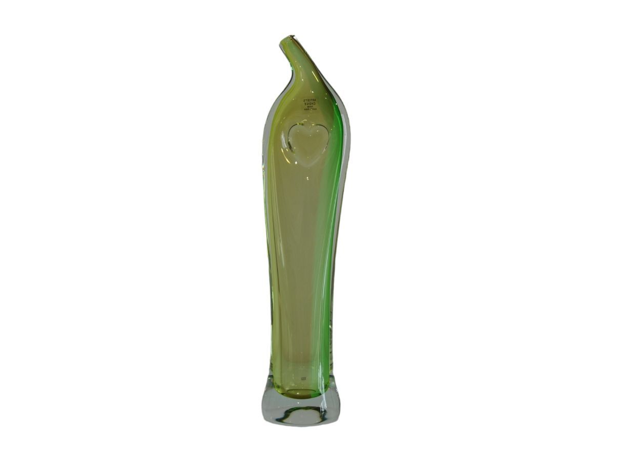 Green glass vase, Kosta Boda image