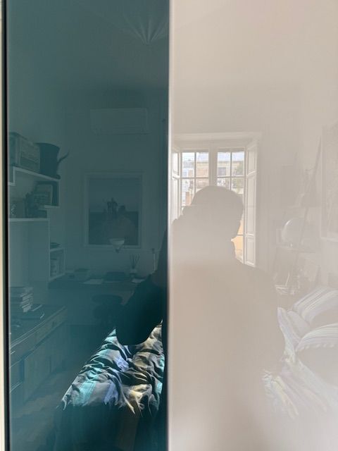 Wardrobe with chest of drawers and Now glass drawers, Lago 7