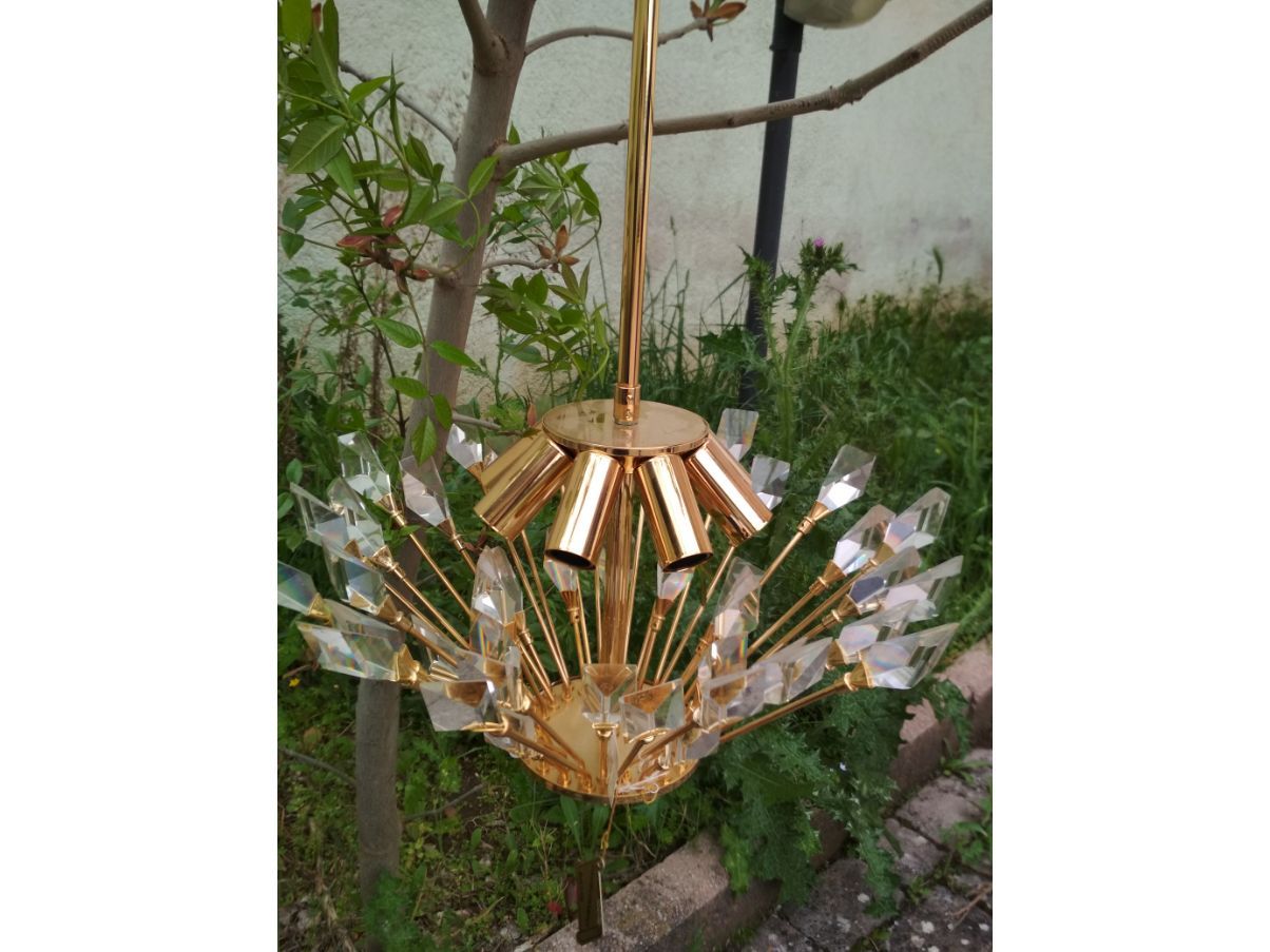 Gold plated chandelier with 8 lights 4