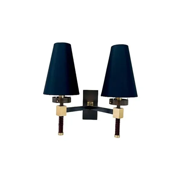 Applique a 2 luci in ottone brunito, Patrizia Garganti 