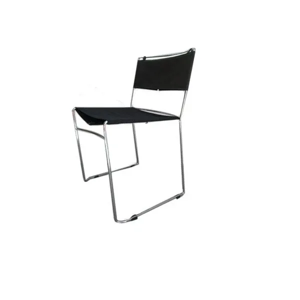 Delfina chair in chromed steel and fabric (black), Robots image