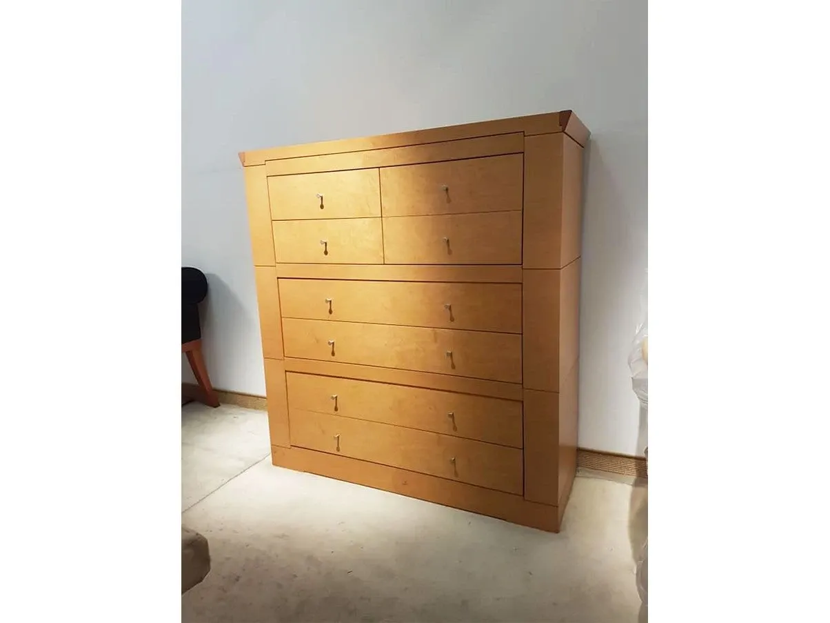 Oli chest of drawers in coppered maple wood, Giorgetti 