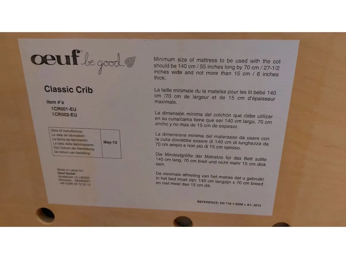 Classic Crib cot, Oeuf 1