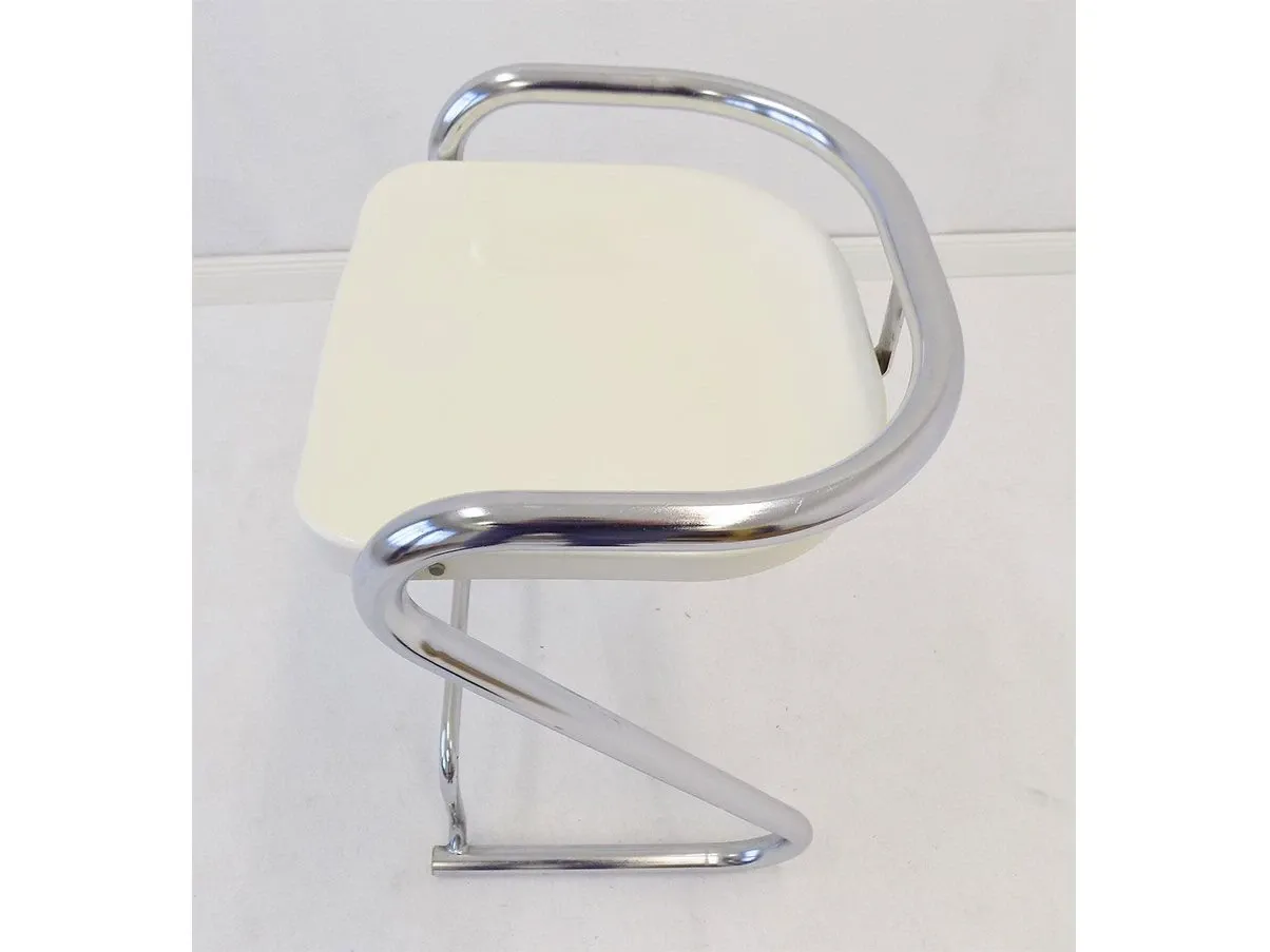 Set of 2 stools S70-3 in chromed metal (white) 3
