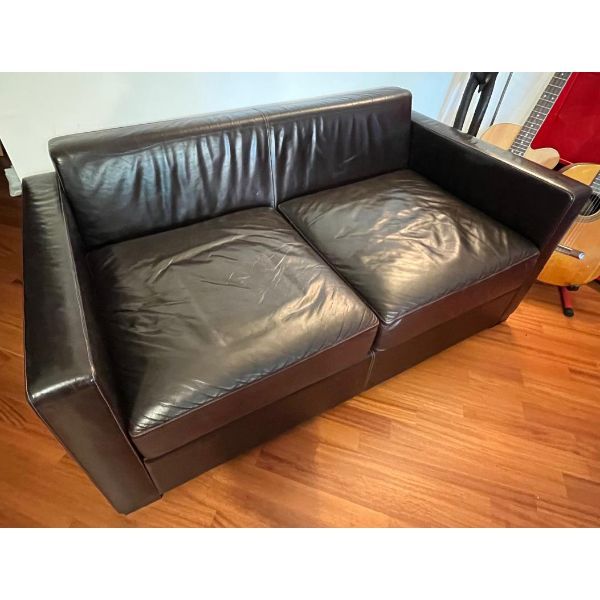 2 seater sofa in Brown Leather Line A Peter Marino, Poltrona Frau image