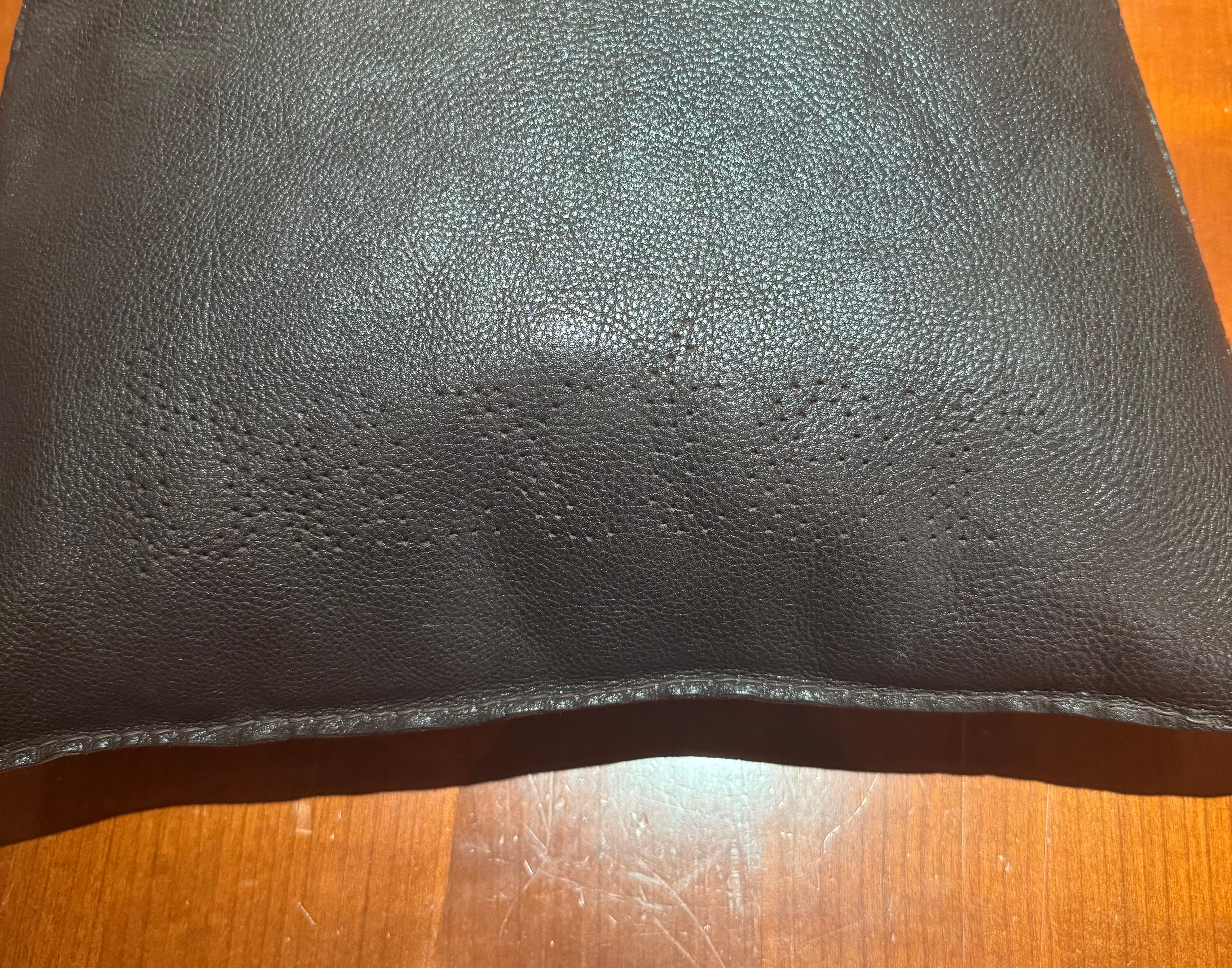 Pair of black leather cushions Brand