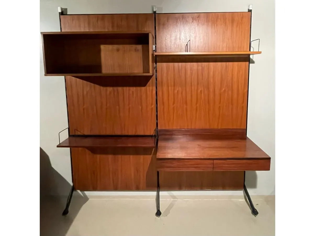 Set of 2 Urio modular bookcases in vintage teak (1960s) 2