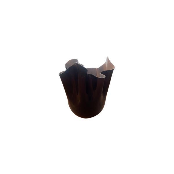 Fazzoletto vase in black Murano glass by Paolo Venini, Venini image