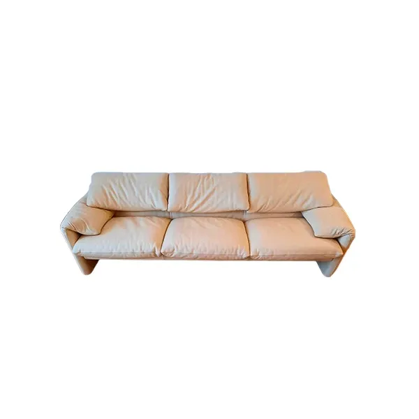 Divano icona 3 posti Maralunga in pelle (beige), Cassina image