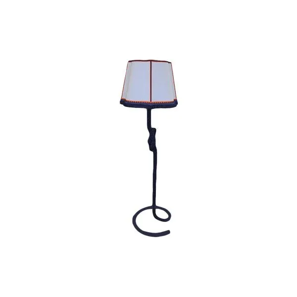 Abatjour floor lamp in velvet and cotton (blue), Baxter image