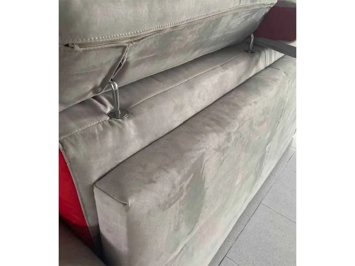 Schlafsofa Rot und Grau aus Stoff 7