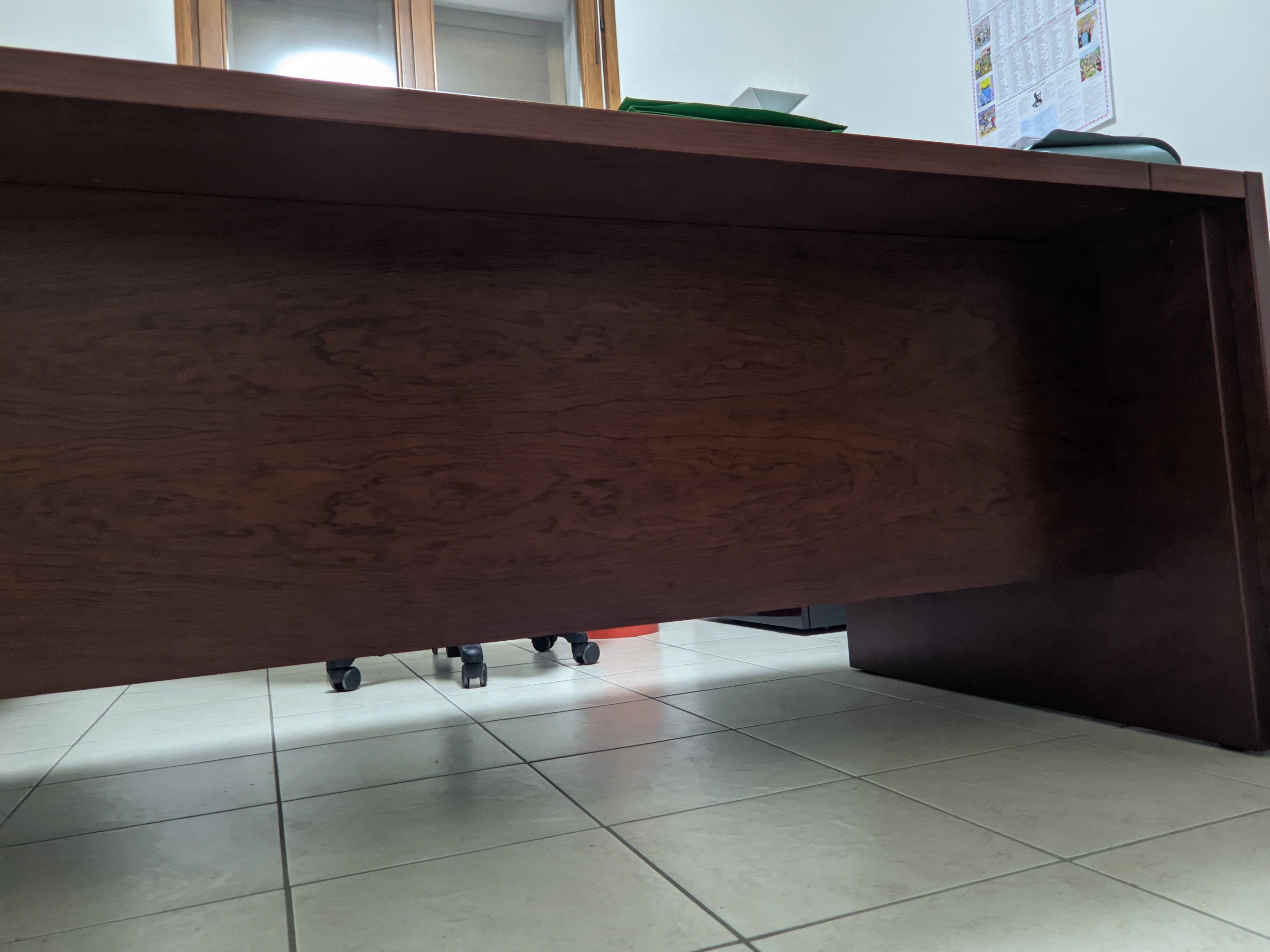 Scrivania vintage in legno verniciato poliestere e pelle Optional9