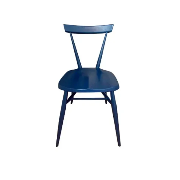 Stacking chair in painted wood (blue), Ercol image