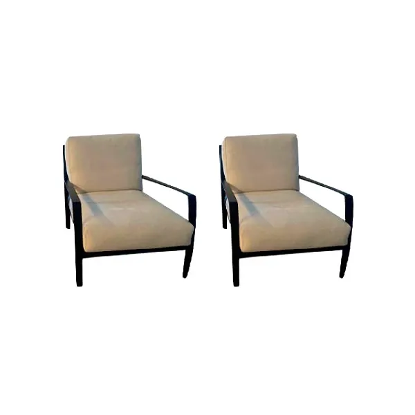 Set 2 poltrone Richard in pelle Nabuk, Minotti 5