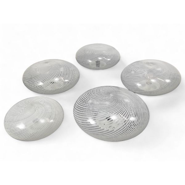 Set di 5 lampade a sospensione in vetro Murano (anni '50), image