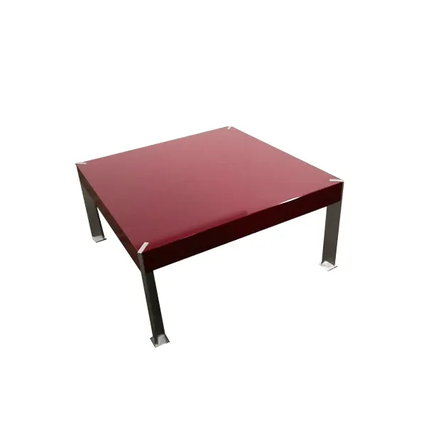 System square coffee table lacquered (burgundy), Ivano Redaelli image