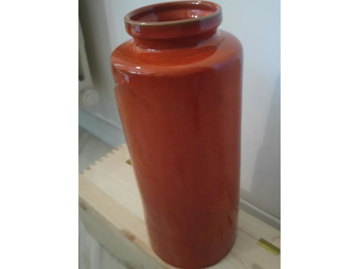 Vaso vintage in ceramica arancione (anni '70), Marinelli 2