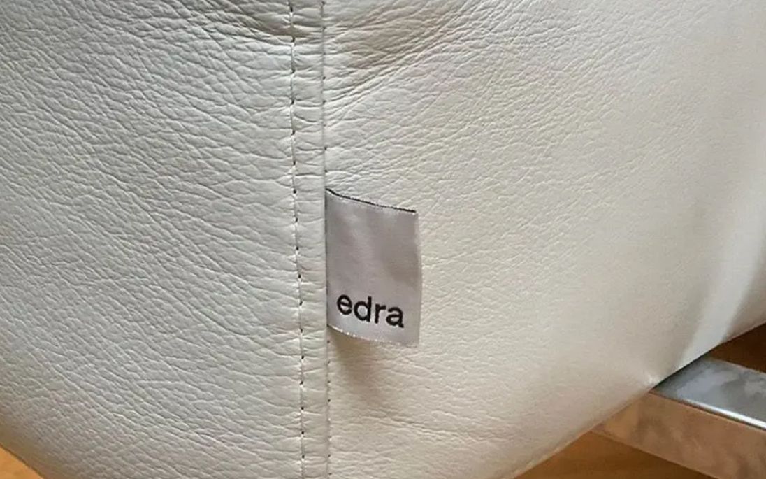 Flap sofa vintage in white leather by Francesco Binfaré Brand