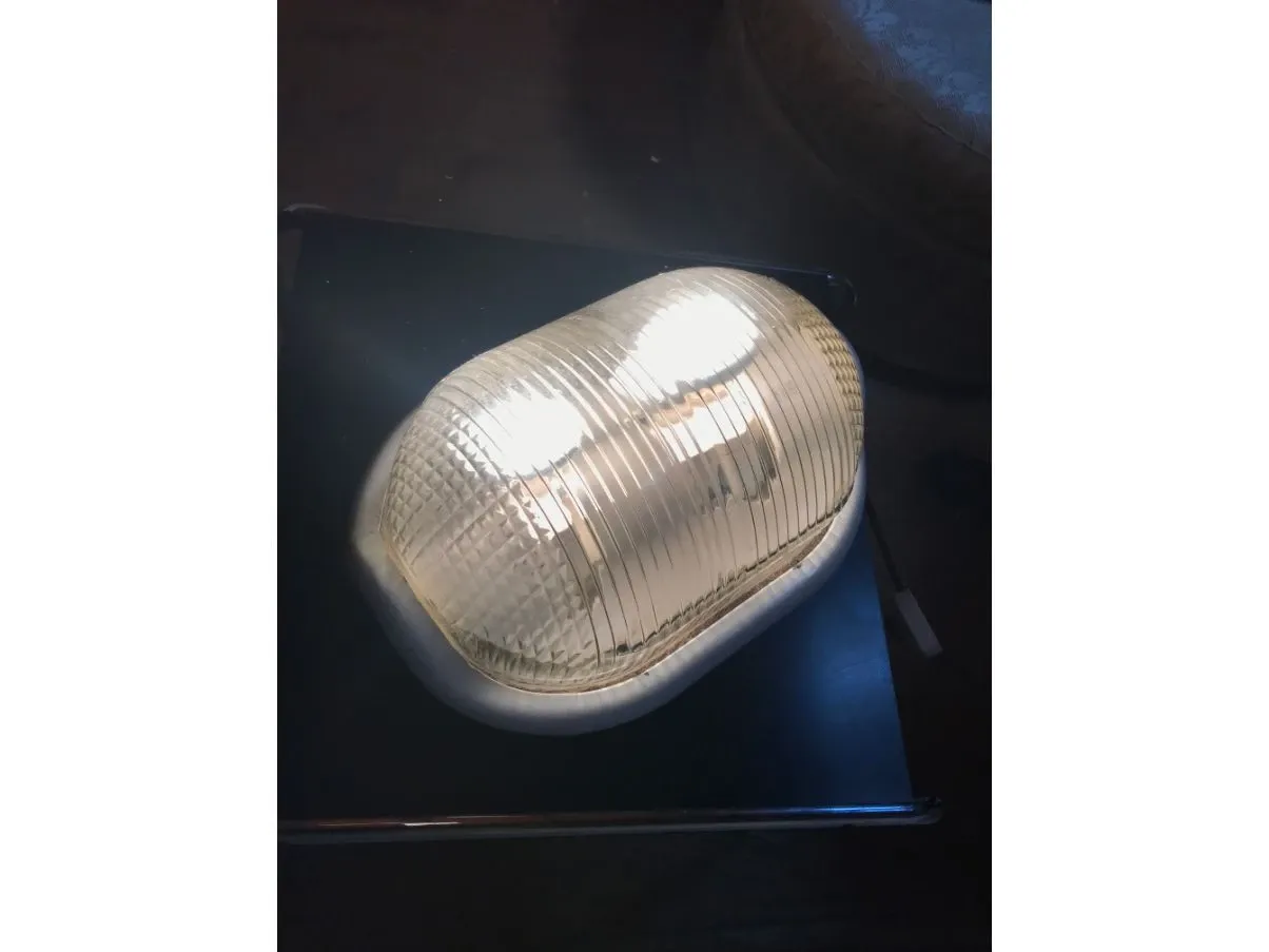 Lampada Noce con struttura in alluminio vintage, 3