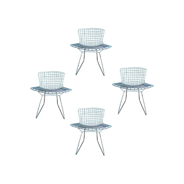 Set of 4 Bertoia chairs in stainless steel, Knoll image