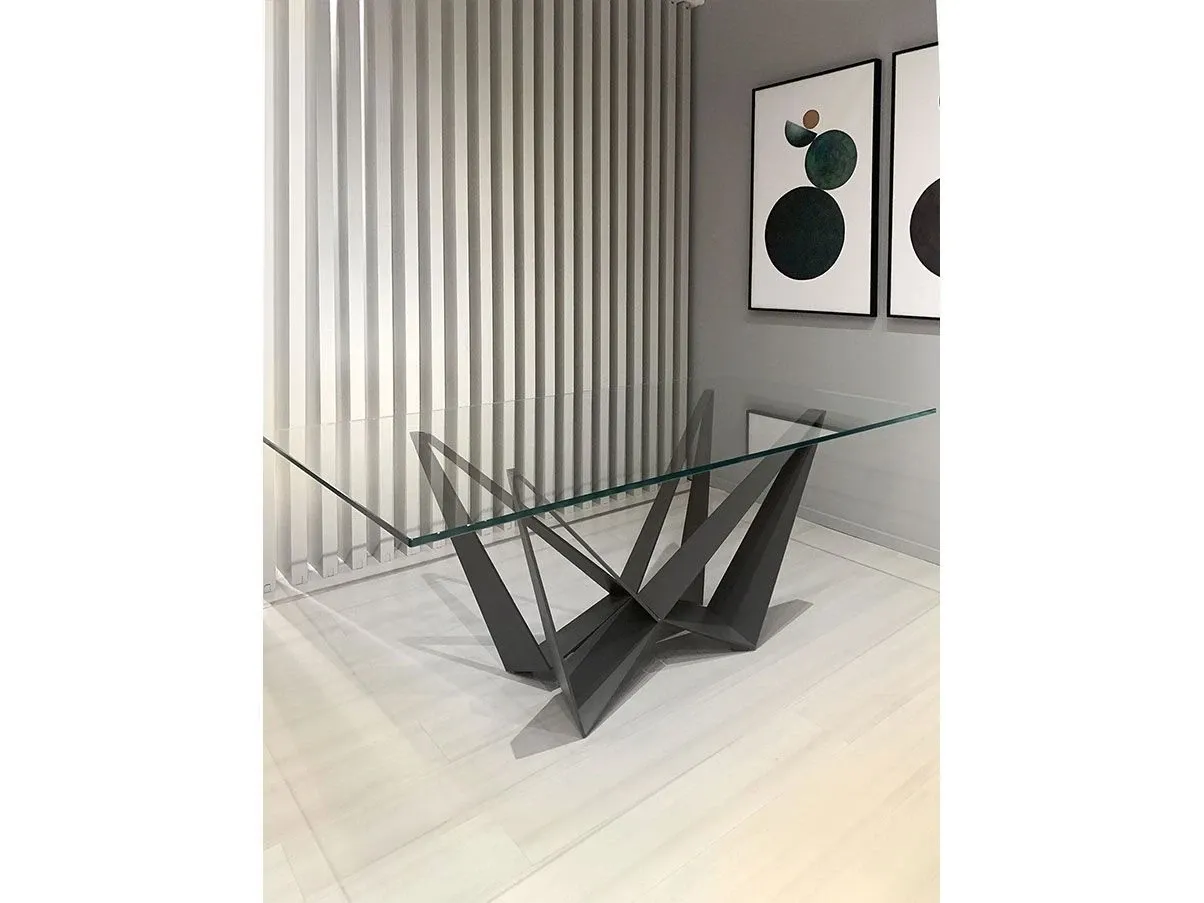 Tavolo rettangolare Skorpio in cristallo, Cattelan Italia 4