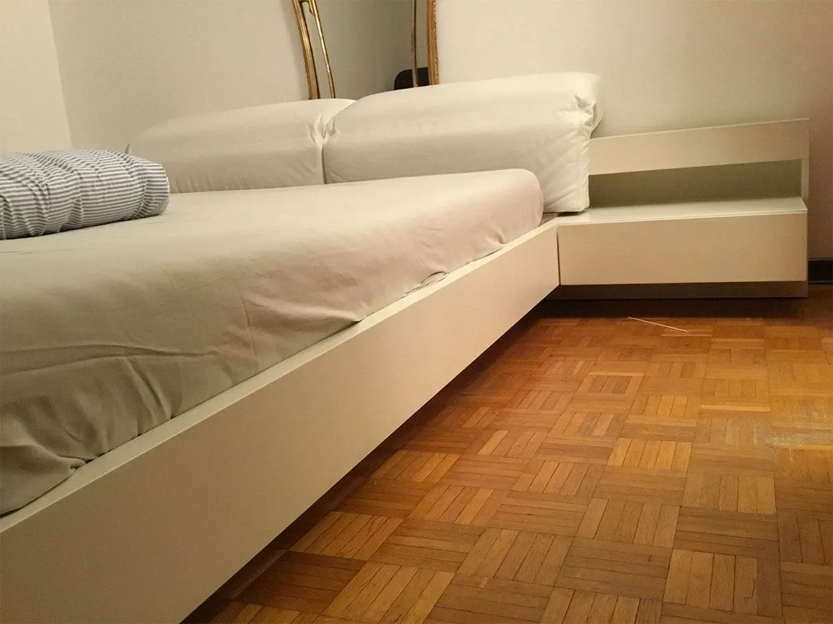 Bridge double bed with bedside tables (white) 3