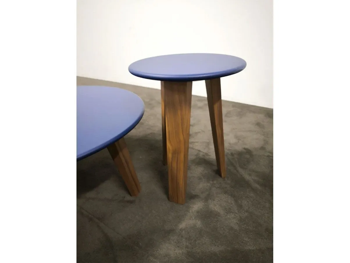 Set 2 tavolini rotondi Herve' in legno (blu), Ivano Redaelli 8