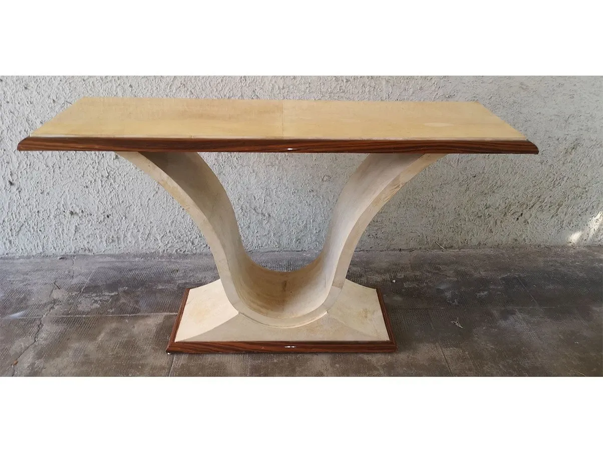 Console in art deco style in rosewood and parchment 5