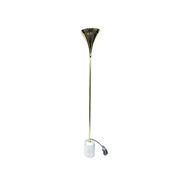 Vintage Brass and Marble Floor Lamp (1970s) image