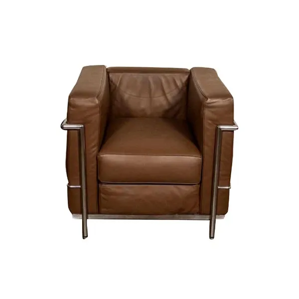 LC2 armchair by Le Corbusier in brown leather (1928), Alivar image