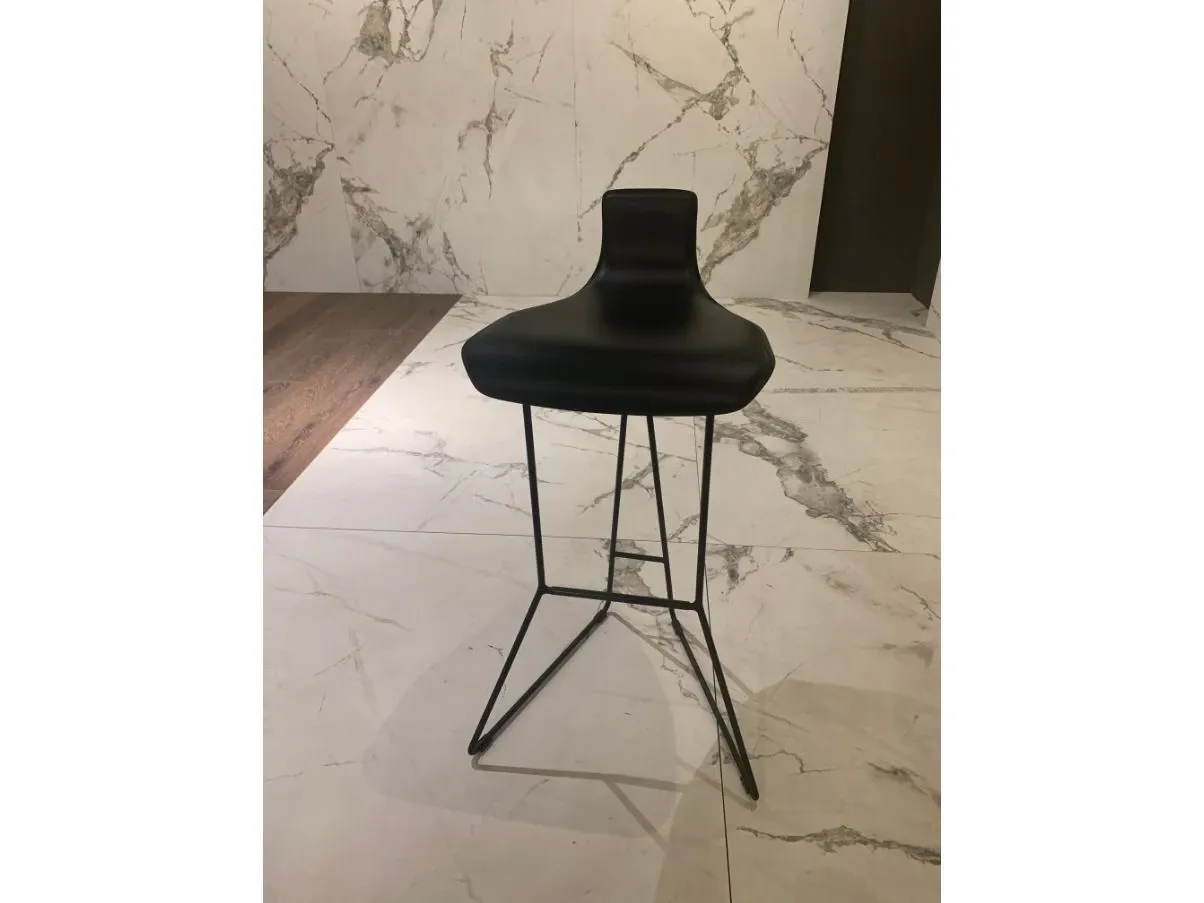 Pepe black leather stool, Cattelan Italia image