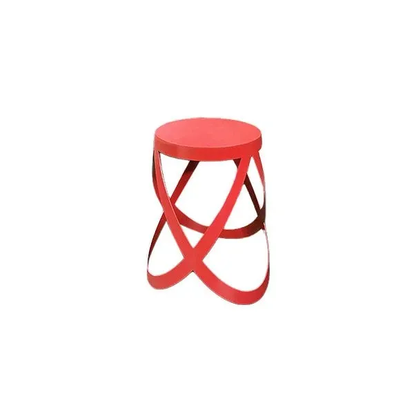 Ribbon Low stool by Nendo in metal (red), Cappellini image